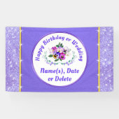 Bannière personnalisée de joyeux anniversaire flor (Horizontal)