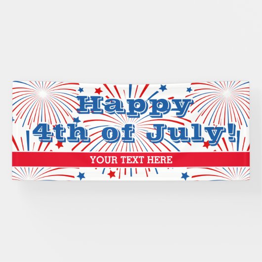 Bannière personnalisée de la fête du feu d'artific (Horizontal)