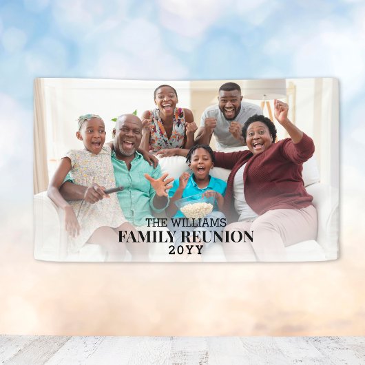 Bannière personnalisée de la photo de réunion fami