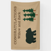 Bannière personnalisée de l'ours rustique (Vertical)