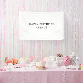 Bannière personnalisée de nom d'anniversaire, drap