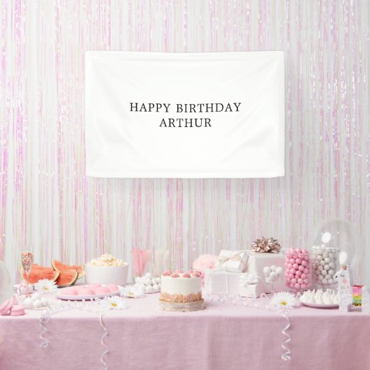 Bannière personnalisée de nom d'anniversaire, drap (Fête)