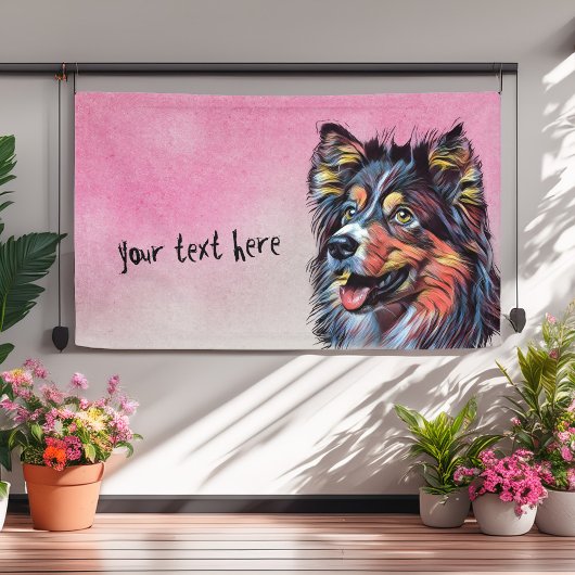Bannière personnalisée de peinture de chien de gar