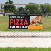 Bannière personnalisée de pizzeria (En situation)