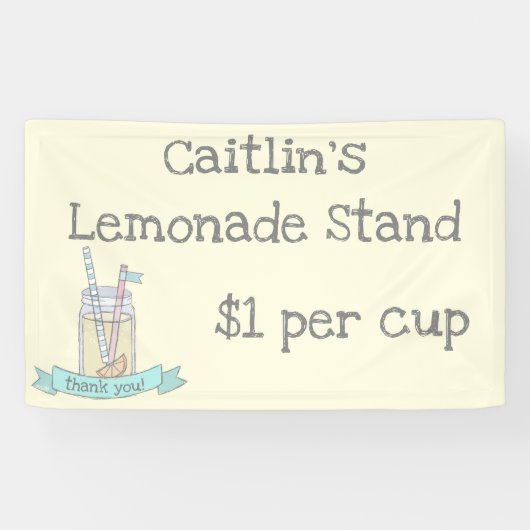 Bannière personnalisée de stand de limonade (Horizontal)
