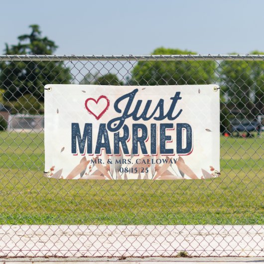 bannière personnalisée de voiture juste mariée (Insitu)