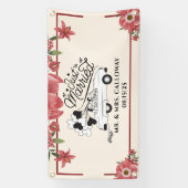 bannière personnalisée de voiture juste mariée (Verticale)