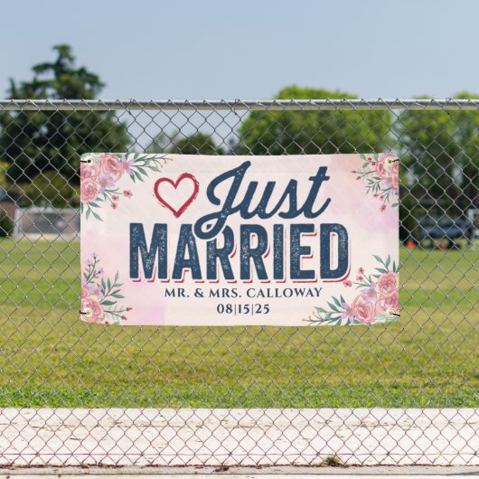 bannière personnalisée de voiture juste mariée (Insitu)