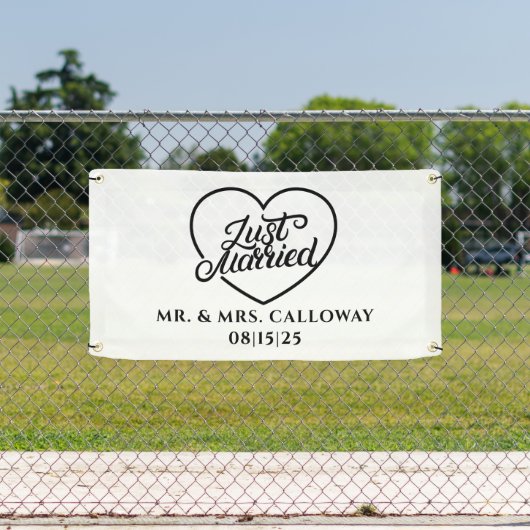 bannière personnalisée de voiture juste mariée (Insitu)