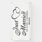 bannière personnalisée de voiture juste mariée (Verticale)