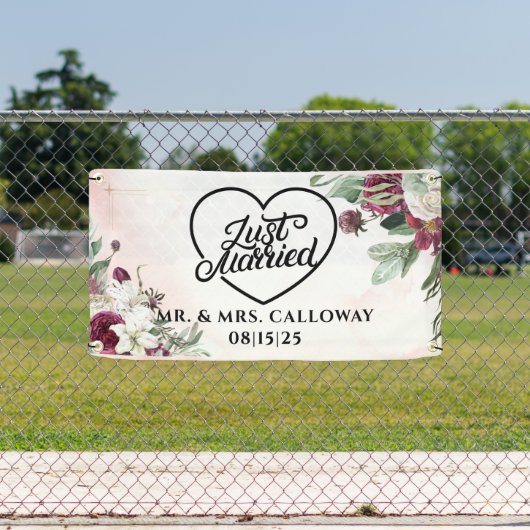 bannière personnalisée de voiture juste mariée (Insitu)