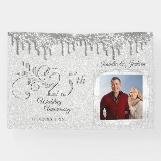 Bannière personnalisée du 25e anniversaire d'argen (Horizontal)