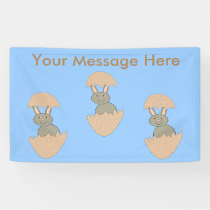 Bannière personnalisée étrange de lapin sortant d'