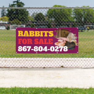 Bannière personnalisée extérieure pour lapins à ve