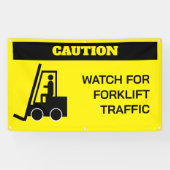 Bannière personnalisée Forklift Attention (Horizontal)