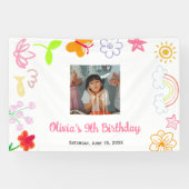 Bannière personnalisée jaune violet pour anniversa (Horizontal)