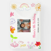 Bannière personnalisée jaune violet pour anniversa (Verticale)