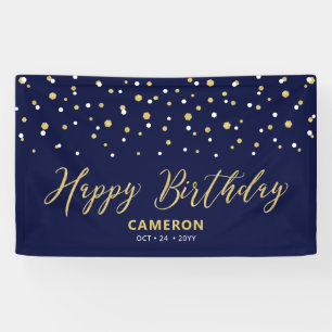 Bannière personnalisée Joyeux Anniversaire Hexagon