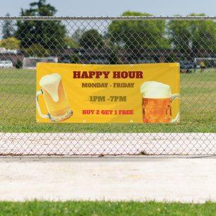 Bannière personnalisée pour le Happy Hour d'un bar