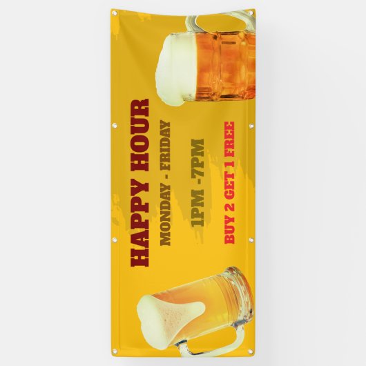 Bannière personnalisée pour le Happy Hour d'un bar (Vertical)