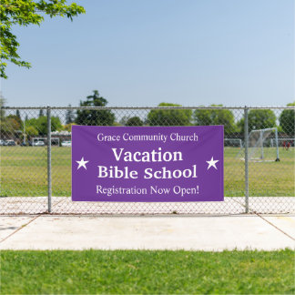 Bannière personnalisée pour l'école biblique de va
