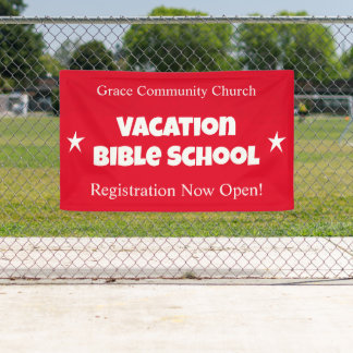 Bannière personnalisée pour l'école biblique de va