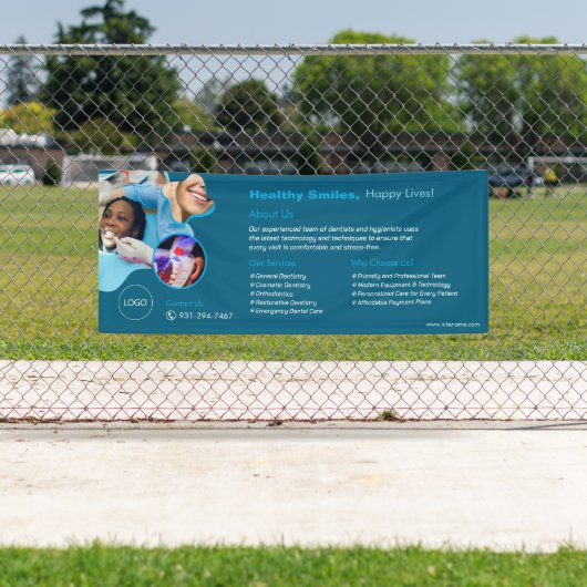 Bannière personnalisée pour les services dentaires (En situation)