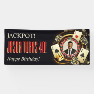 Bannière personnalisée pour soirée de casino, phot
