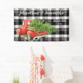 Bannière personnalisée XMAS 3'x 5' Plaid contre Bu (En situation)
