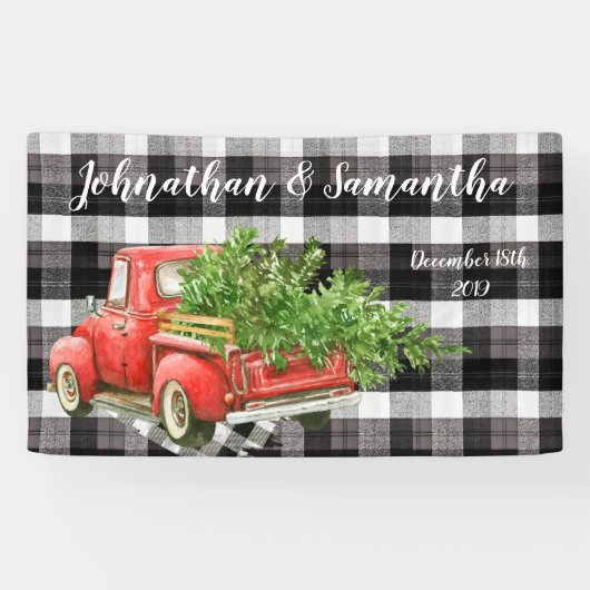 Bannière personnalisée XMAS 3'x 5' Plaid contre Bu (Horizontal)