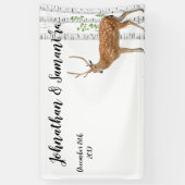 Bannière personnalisée XMAS Deer Doe Woodland B 3' (Vertical)