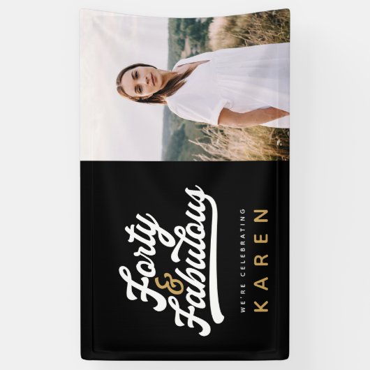 Bannière photo 40 et fabuleuse anniversaire (Vertical)