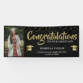 Bannière photo Black and Gold Graduation (Horizontal)