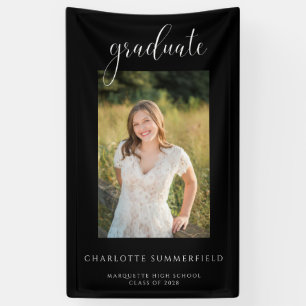 Bannière photo Black Elegant Graduation Party