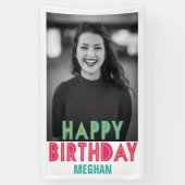 Bannière photo colorée d'anniversaire heureux (Vertical)