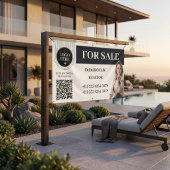 Bannière photo de code QR d'agent immobilier à ven