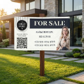 Bannière photo de code QR d'agent immobilier à ven
