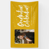 Bannière photo de la fête de graduation jaune (Vertical)