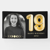 Bannière photo du 19e anniversaire de l'or céleste (Horizontal)