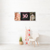 Bannière photo du 30e anniversaire noir rose joyeu (En situation)