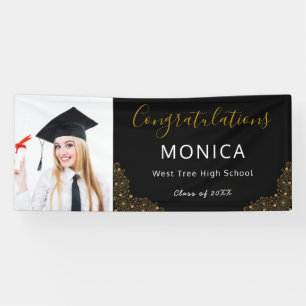 Bannière photo Elegant Black Gold 2021 Graduation