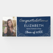 Bannière photo Elegant Navy Silver 2025 Graduation (Horizontal)