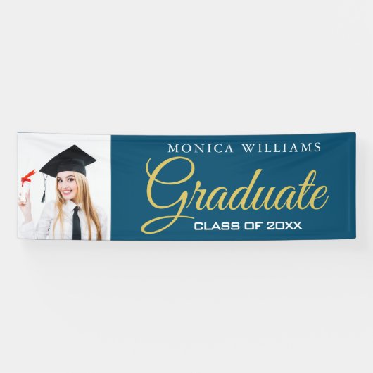 Bannière photo élégante bleu et or 2021 (Horizontal)