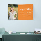 Bannière photo élégante Orange White Graduation (Salon professionnel)