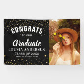Bannière photo Gold Heart Confetti Graduation (Horizontal)