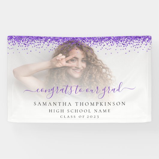 Bannière photo Parties scintillant violet Script 2 (Horizontal)