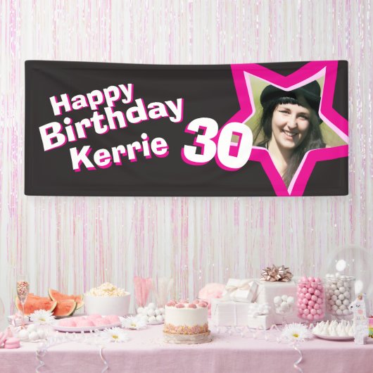 Bannière photo personnalisée pour 30e anniversaire (Fête)