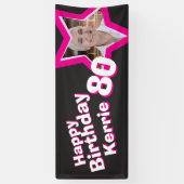Bannière photo personnalisée pour 80e anniversaire (Vertical)