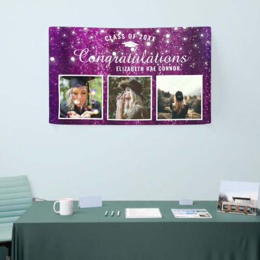 Bannière photo Purple Sparkle Graduation (Salon professionnel)