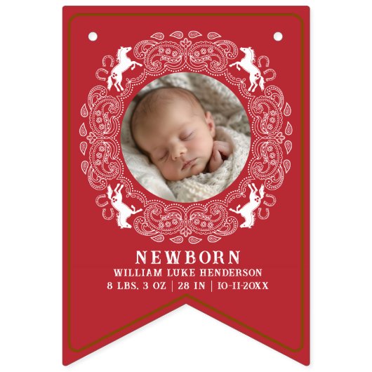 Bannière photo Red First Rodeo - Western Cowboy 1s (Deuxième drapeau)